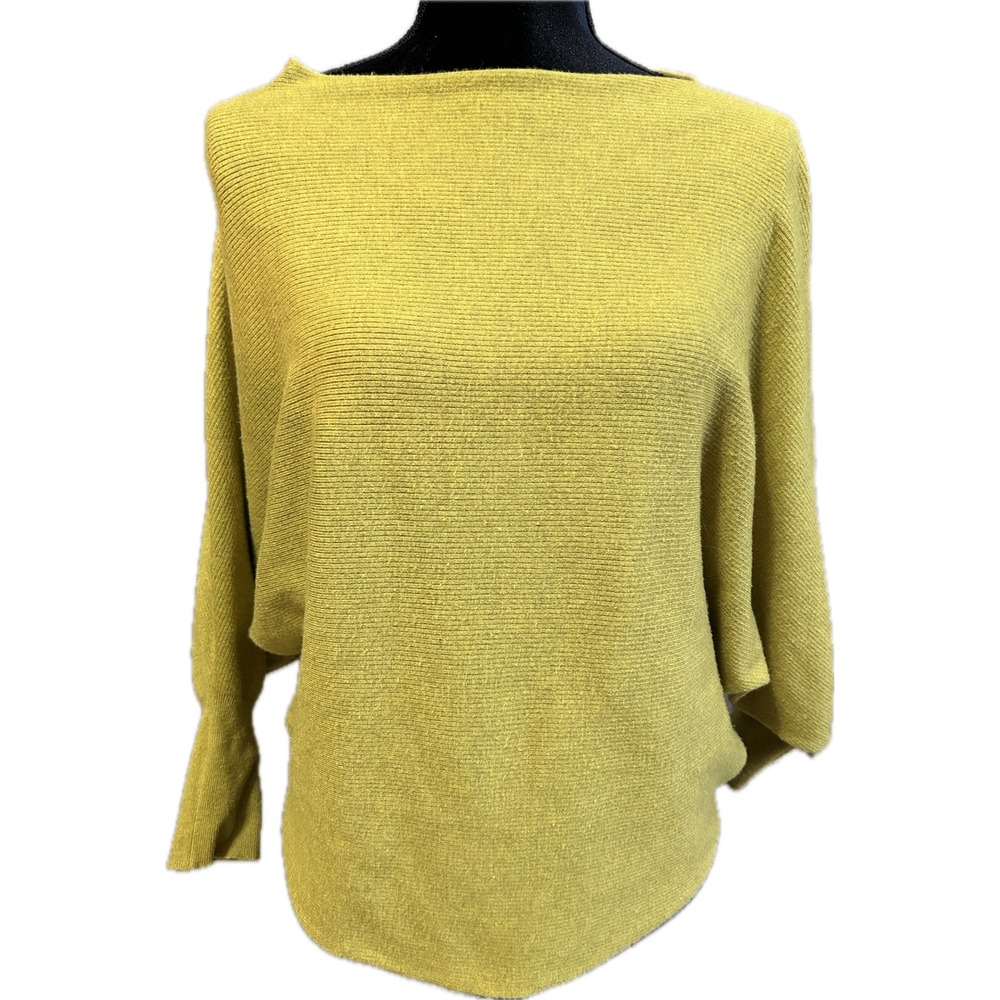Kerisma Knits G550 Chartreuse Green Dolman Batwing Sleeve Ribbed Sweater SM